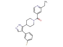 2-ethyl-4-({4-[4-(3-fluorophenyl)-1H-pyrazol-5-yl]piperidin-1-yl}carbonyl)pyridine