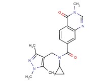 N-cyclopropyl-3-methyl-4-oxo-N-[(1,3,5-trimethyl-1H-pyrazol-4-yl)methyl]-3,4-dihydroquinazoline-7-carboxamide
