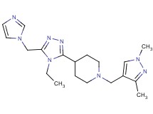 1-[(1,3-dimethyl-1H-pyrazol-4-yl)methyl]-4-[4-ethyl-5-(1H-imidazol-1-ylmethyl)-4H-1,2,4-triazol-3-yl]piperidine