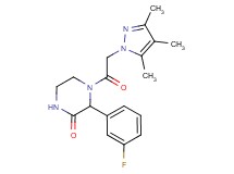 3-(3-fluorophenyl)-4-[(3,4,5-trimethyl-1H-pyrazol-1-yl)acetyl]piperazin-2-one