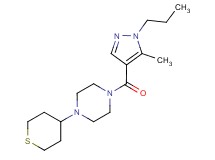 1-[(5-methyl-1-propyl-1H-pyrazol-4-yl)carbonyl]-4-(tetrahydro-2H-thiopyran-4-yl)piperazine