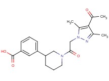3-{1-[(4-acetyl-3,5-dimethyl-1H-pyrazol-1-yl)acetyl]piperidin-3-yl}benzoic acid