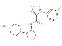 3-(3-fluorophenyl)-N-[(3R*,4R*)-4-(4-methyl-1-piperazinyl)tetrahydro-3-furanyl]-1H-pyrazole-4-carboxamide