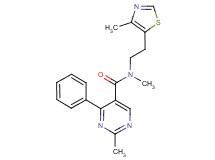 N,2-dimethyl-N-[2-(4-methyl-1,3-thiazol-5-yl)ethyl]-4-phenyl-5-pyrimidinecarboxamide
