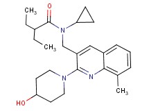 N-cyclopropyl-2-ethyl-N-{[2-(4-hydroxy-1-piperidinyl)-8-methyl-3-quinolinyl]methyl}butanamide