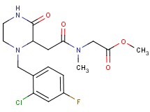 methyl N-{[1-(2-chloro-4-fluorobenzyl)-3-oxo-2-piperazinyl]acetyl}-N-methylglycinate