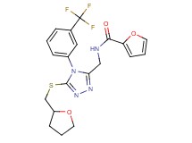 N-({5-[(tetrahydro-2-furanylmethyl)thio]-4-[3-(trifluoromethyl)phenyl]-4H-1,2,4-triazol-3-yl}methyl)-2-furamide