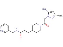 3-{1-[(5-amino-3-methyl-1H-pyrazol-1-yl)acetyl]piperidin-4-yl}-N-(pyridin-3-ylmethyl)propanamide
