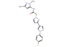 N-(1,3-dimethyl-1H-pyrazol-5-yl)-2-[1'-(4-fluorophenyl)-1H,1'H-3,4'-bipyrazol-1-yl]acetamide