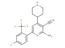 2-amino-6-[4-fluoro-2-(trifluoromethyl)phenyl]-4-piperidin-4-ylnicotinonitrile