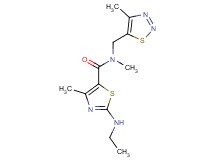 2-(ethylamino)-N,4-dimethyl-N-[(4-methyl-1,2,3-thiadiazol-5-yl)methyl]-1,3-thiazole-5-carboxamide