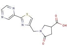 5-oxo-1-[(2-pyrazin-2-yl-1,3-thiazol-4-yl)methyl]pyrrolidine-3-carboxylic acid