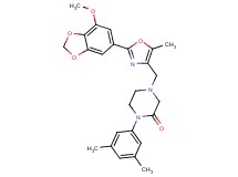 1-(3,5-dimethylphenyl)-4-{[2-(7-methoxy-1,3-benzodioxol-5-yl)-5-methyl-1,3-oxazol-4-yl]methyl}-2-piperazinone