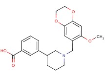 3-{1-[(7-methoxy-2,3-dihydro-1,4-benzodioxin-6-yl)methyl]piperidin-3-yl}benzoic acid