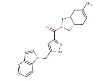 1-[(3-{[(3aR*,7aS*)-5-methyl-1,3,3a,4,7,7a-hexahydro-2H-isoindol-2-yl]carbonyl}-1H-pyrazol-5-yl)methyl]-1H-indole