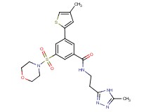 3-(4-methyl-2-thienyl)-N-[2-(5-methyl-4H-1,2,4-triazol-3-yl)ethyl]-5-(4-morpholinylsulfonyl)benzamide