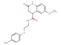 6-methoxy-N-{2-[(4-methylphenyl)thio]ethyl}-2-oxo-1,2,3,4-tetrahydro-4-quinolinecarboxamide