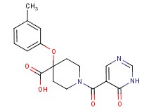 4-(3-methylphenoxy)-1-[(6-oxo-1,6-dihydropyrimidin-5-yl)carbonyl]piperidine-4-carboxylic acid