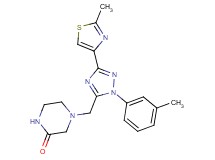 4-{[1-(3-methylphenyl)-3-(2-methyl-1,3-thiazol-4-yl)-1H-1,2,4-triazol-5-yl]methyl}piperazin-2-one