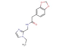 2-(1,3-benzodioxol-5-yl)-N-[(1-ethyl-1H-imidazol-2-yl)methyl]acetamide trifluoroacetate