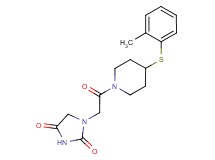 1-(2-{4-[(2-methylphenyl)thio]-1-piperidinyl}-2-oxoethyl)-2,4-imidazolidinedione