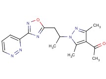 1-(3,5-dimethyl-1-{1-methyl-2-[3-(3-pyridazinyl)-1,2,4-oxadiazol-5-yl]ethyl}-1H-pyrazol-4-yl)ethanone