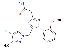 2-[5-[(4-chloro-3-methyl-1H-pyrazol-1-yl)methyl]-1-(2-methoxyphenyl)-1H-1,2,4-triazol-3-yl]acetamide