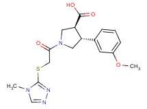 (3S*,4R*)-4-(3-methoxyphenyl)-1-{[(4-methyl-4H-1,2,4-triazol-3-yl)thio]acetyl}pyrrolidine-3-carboxylic acid
