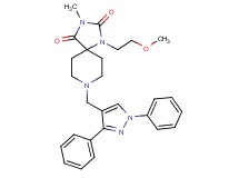 8-[(1,3-diphenyl-1H-pyrazol-4-yl)methyl]-1-(2-methoxyethyl)-3-methyl-1,3,8-triazaspiro[4.5]decane-2,4-dione