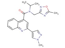 N-isopropyl-N-[(5-methyl-1,2,4-oxadiazol-3-yl)methyl]-2-(1-methyl-1H-pyrazol-4-yl)quinoline-4-carboxamide