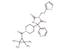 5-(3-pyridinyl)-5-{1-[(2,2,3,3-tetramethylcyclopropyl)carbonyl]-4-piperidinyl}-3-[2-(2-thienyl)ethyl]-2,4-imidazolidinedione