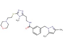3-[(3,5-dimethyl-1H-pyrazol-1-yl)methyl]-N-[2-(4-methyl-5-{[2-(4-morpholinyl)ethyl]thio}-4H-1,2,4-triazol-3-yl)ethyl]benzamide