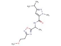 3-isopropyl-N-{1-[3-(2-methoxyethyl)-1,2,4-oxadiazol-5-yl]ethyl}-1-methyl-1H-pyrazole-5-carboxamide