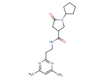 1-cyclopentyl-N-[2-(4,6-dimethyl-2-pyrimidinyl)ethyl]-5-oxo-3-pyrrolidinecarboxamide