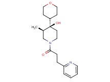 (3R*,4R*)-3-methyl-1-[3-(2-pyridinyl)propanoyl]-4-(tetrahydro-2H-pyran-4-yl)-4-piperidinol