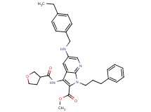 methyl 5-[(4-ethylbenzyl)amino]-1-(3-phenylpropyl)-3-[(tetrahydro-3-furanylcarbonyl)amino]-1H-pyrrolo[2,3-b]pyridine-2-carboxylate