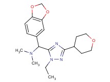 1-(1,3-benzodioxol-5-yl)-1-[1-ethyl-3-(tetrahydro-2H-pyran-4-yl)-1H-1,2,4-triazol-5-yl]-N,N-dimethylmethanamine