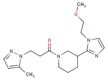 3-[1-(2-methoxyethyl)-1H-imidazol-2-yl]-1-[3-(5-methyl-1H-pyrazol-1-yl)propanoyl]piperidine
