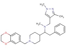 1-[1-(2,3-dihydro-1,4-benzodioxin-6-ylmethyl)-4-piperidinyl]-N-[(1,3-dimethyl-1H-pyrazol-4-yl)methyl]-N-methyl-2-phenylethanamine