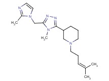 3-{4-methyl-5-[(2-methyl-1H-imidazol-1-yl)methyl]-4H-1,2,4-triazol-3-yl}-1-(4-methylpent-3-en-1-yl)piperidine
