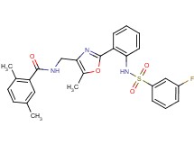 N-{[2-(2-{[(3-fluorophenyl)sulfonyl]amino}phenyl)-5-methyl-1,3-oxazol-4-yl]methyl}-2,5-dimethylbenzamide