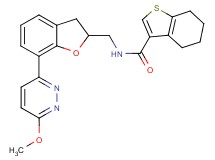 N-{[7-(6-methoxy-3-pyridazinyl)-2,3-dihydro-1-benzofuran-2-yl]methyl}-4,5,6,7-tetrahydro-1-benzothiophene-3-carboxamide