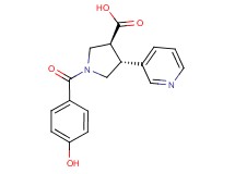 (3S*,4R*)-1-(4-hydroxybenzoyl)-4-pyridin-3-ylpyrrolidine-3-carboxylic acid