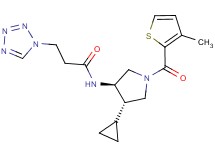 N-{(3R*,4S*)-4-cyclopropyl-1-[(3-methyl-2-thienyl)carbonyl]pyrrolidin-3-yl}-3-(1H-tetrazol-1-yl)propanamide