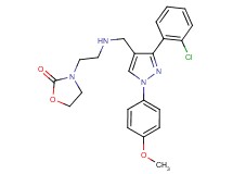 3-[2-({[3-(2-chlorophenyl)-1-(4-methoxyphenyl)-1H-pyrazol-4-yl]methyl}amino)ethyl]-1,3-oxazolidin-2-one