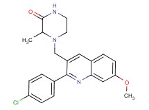 4-{[2-(4-chlorophenyl)-7-methoxy-3-quinolinyl]methyl}-3-methyl-2-piperazinone