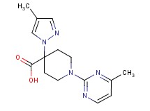 4-(4-methyl-1H-pyrazol-1-yl)-1-(4-methylpyrimidin-2-yl)piperidine-4-carboxylic acid