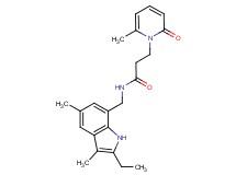 N-[(2-ethyl-3,5-dimethyl-1H-indol-7-yl)methyl]-3-(6-methyl-2-oxopyridin-1(2H)-yl)propanamide