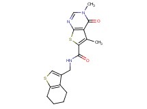 3,5-dimethyl-4-oxo-N-(4,5,6,7-tetrahydro-1-benzothien-3-ylmethyl)-3,4-dihydrothieno[2,3-d]pyrimidine-6-carboxamide