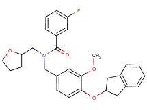 N-[4-(2,3-dihydro-1H-inden-2-yloxy)-3-methoxybenzyl]-3-fluoro-N-(tetrahydro-2-furanylmethyl)benzamide
